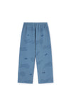 Comfortabele denim meisjesbroek met rechte pijpen en fantasievolle print 'Our imaginary friends' van Letter To The World | Verkrijgbaar bij Little Fashion Addict
