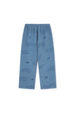 Comfortabele denim meisjesbroek met rechte pijpen en fantasievolle print 'Our imaginary friends' van Letter To The World | Verkrijgbaar bij Little Fashion Addict