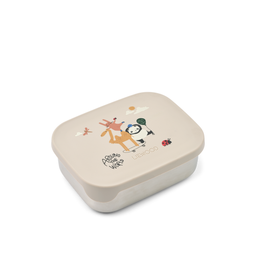 Lunchbox van Liewood in sandy | Arthur Lunchbox Around the World Sandy | Ontdek Liewood bij Little Fashion Addict