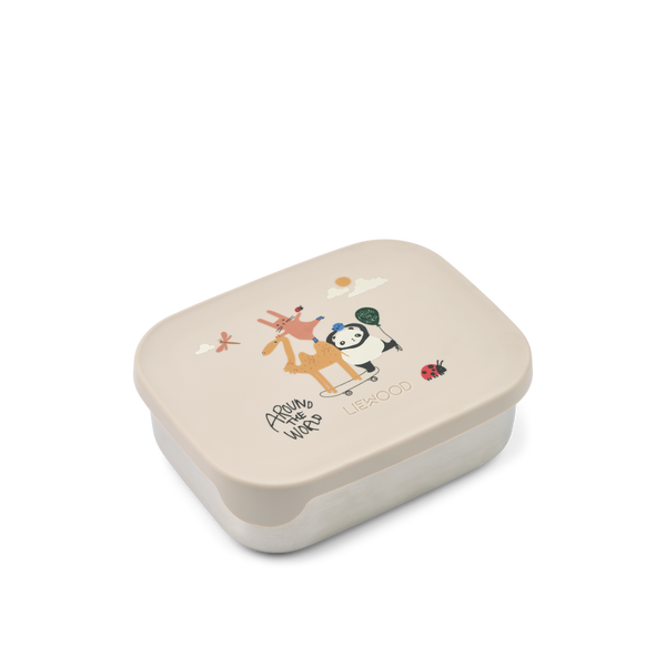 Lunchbox van Liewood in sandy | Arthur Lunchbox Around the World Sandy | Ontdek Liewood bij Little Fashion Addict