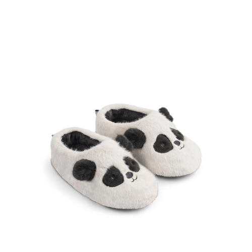 Pandapantoffels van Liewood in sandy en dark grey | Aviaja Panda Slippers Sandy Dark Grey | Ontdek Liewood bij Little Fashion Addict