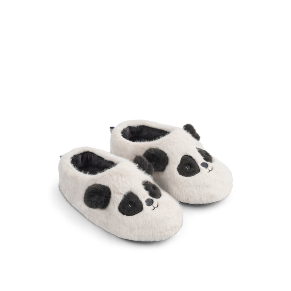 Pandapantoffels van Liewood in sandy en dark grey | Aviaja Panda Slippers Sandy Dark Grey | Ontdek Liewood bij Little Fashion Addict