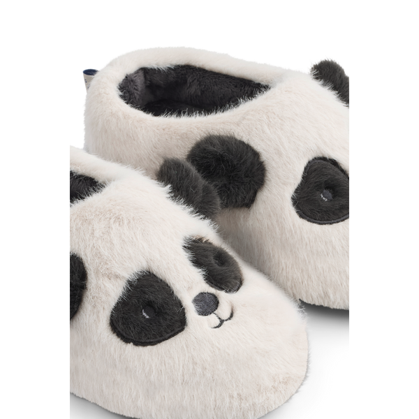 Pandapantoffels van Liewood in sandy en dark grey | Aviaja Panda Slippers Sandy Dark Grey | Ontdek Liewood bij Little Fashion Addict