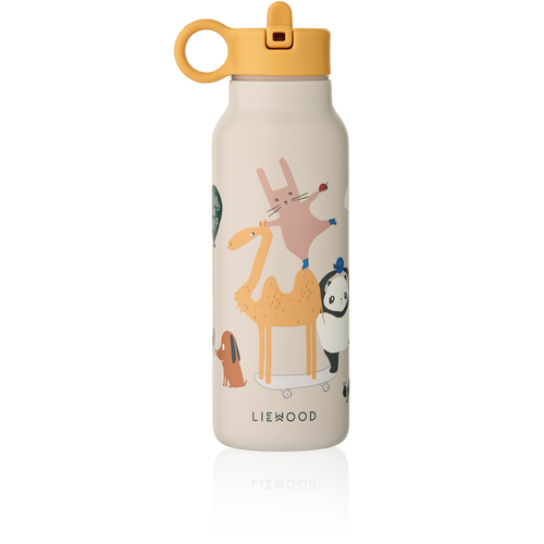 Drinkfles van Liewood in sandy | Falk Water Bottle 350 ml Around the World Sandy | Ontdek Liewood bij Little Fashion Addict