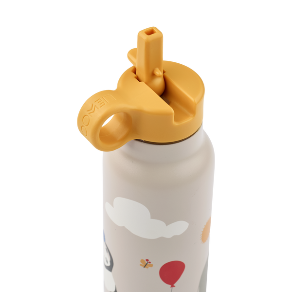 Drinkfles van Liewood in sandy | Falk Water Bottle 350 ml Around the World Sandy | Ontdek Liewood bij Little Fashion Addict