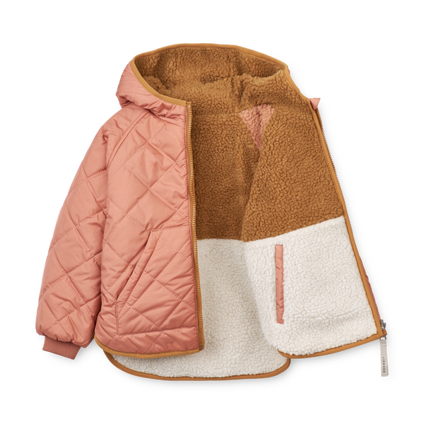 Littlefashionaddict - Liewood - AW23 - Jackson Reversible Jacket - Tuscany Rose Mix - Voor meisjes - Meisjesjas - Vanaf maat 104 tot maat 140 in stock en verkrijgbaar bij Little Fashion Addict