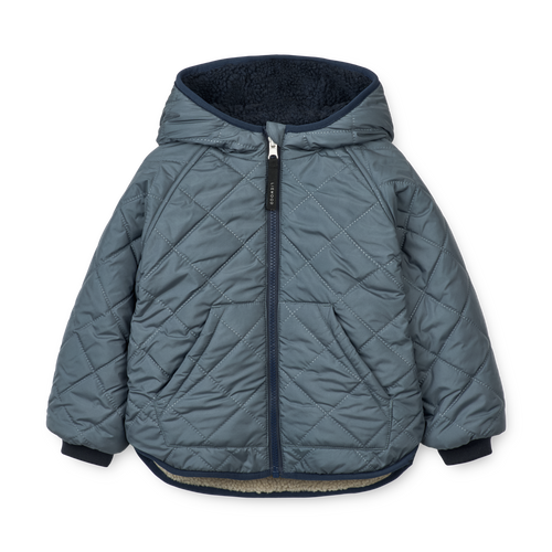 Littlefashionaddict - Liewood - AW23 - Jackson Reversible Jacket - Whale Blue Multi Mix - Voor meisjes en jongens  - Meisjes- en jongensjas - Vanaf maat 104 tot maat 140 in stock en verkrijgbaar bij Little Fashion Addict