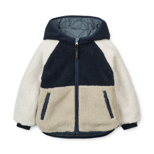 Littlefashionaddict - Liewood - AW23 - Jackson Reversible Jacket - Whale Blue Multi Mix - Voor meisjes en jongens - Meisjes- en jongensjas - Vanaf maat 104 tot maat 140 in stock en verkrijgbaar bij Little Fashion Addict