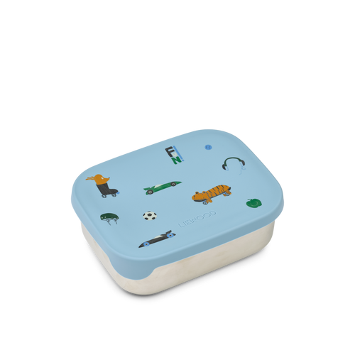 Lunchbox van Liewood in Beach Blue | Arthur Printed Lunchbox Beach Blue | Ontdek Liewood bij Little Fashion Addict