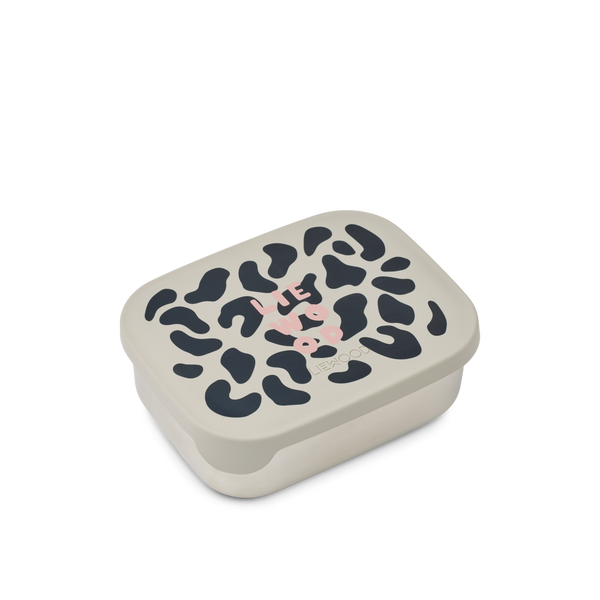 Lunchbox van Liewood met vakjes Mega Leo Mist met luipaardprint | Ontdek Liewood bij Little Fashion Addict