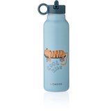 Liewood Falk drinkfles 500 ml Tiger Beach Blue met tijgerprint | Ontdek Liewood bij Little Fashion Addict
