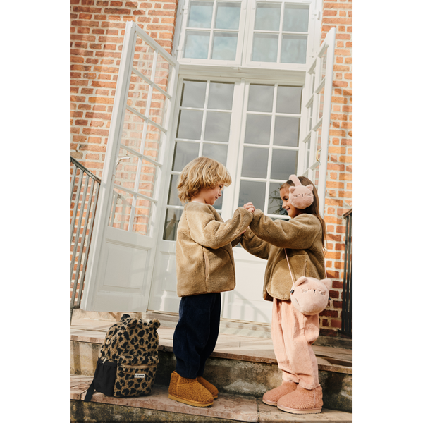 Liewood Andreas teddy rugzak met berenoortjes en luipaardprint voor jongens en meisjes | Ontdek Liewood bij Little Fashion Addict