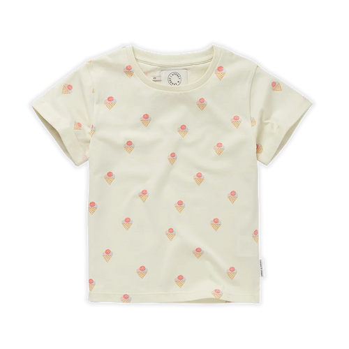 Meisjes-T-shirt met kleurrijke ijsjesprint uit Venice Beach Baby collectie van Sproet & Sprout. Verkrijgbaar voor meisjes van 4 tot 10 jaar bij Little Fashion Addict