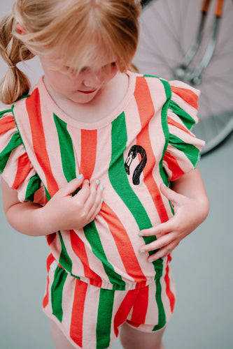 Stijlvolle gestreepte jumpsuit voor meisjes uit de Venice Beach Baby collectie van Sproet & Sprout