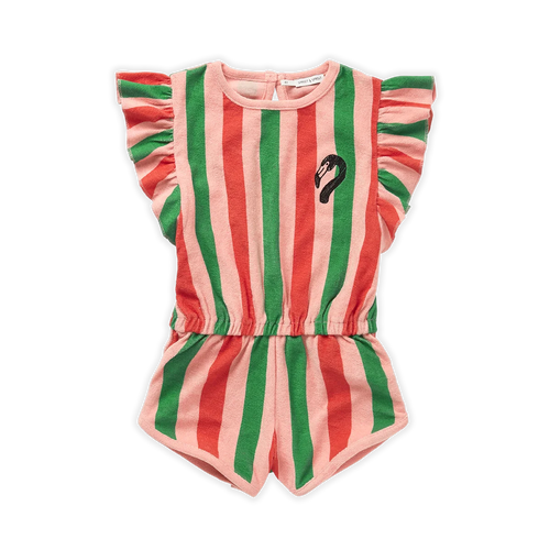 Stijlvolle gestreepte jumpsuit voor meisjes uit de Venice Beach Baby collectie van Sproet & Sprout