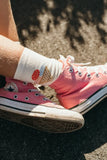 Crèmekleurige sokken met kleurrijke ijsjesprint voor jongens en meisjes uit de Venice Beach Baby collectie van Sproet & Sprout.