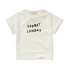 Zachte terry T-shirt Sorbet Sunday voor jongens in off-white met print uit de Sorbet Sunday collectie van Sproet & Sprout | Verkrijgbaar bij Little Fashion Addict