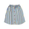 Midi rok met blauwe en beige strepen uit de Sorbet Sunday collectie met houten knoopjes |  Verkrijgbaar bij Little Fashion Addict