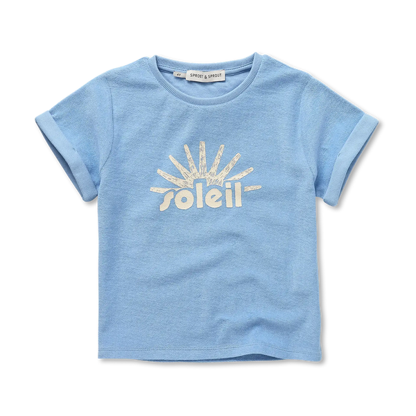 Blauwe Terry T-shirt Soleil voor jongens van 4 tot 10 jaar uit de Champions League of Fun collectie 