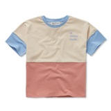 Colourblock t-shirt Ice Cream Champ in sesame van Sproet & Sprout voor jongens | Verkrijgbaar bij Little Fashion Addict