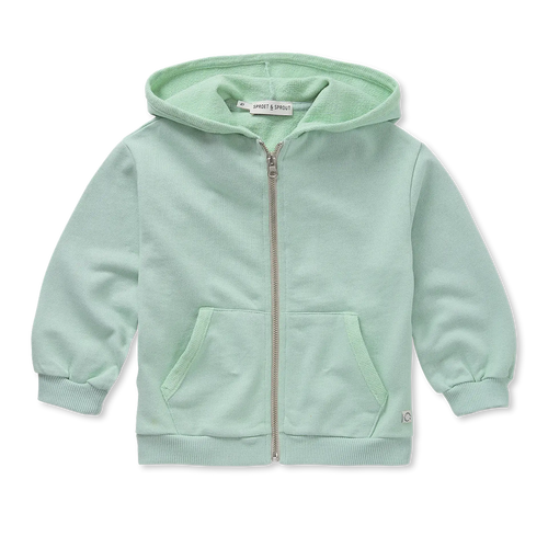 Unisex Hoodie met rits in muntgroen van Sproet & Sprout | Sweatshirt Hoody Sproet Silt Green uit de Champions League of Fun Collectie - Verkrijgbaar bij Little Fashion Addict