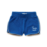 Terry sport short in kobaltblauw voor jongens van Sproet & Sprout | Terry sport shorts bleu uit de Champions League of Fun collectie