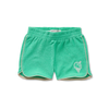 Terry sport short in fris groen van Sproet & Sprout met elastische tailleband en geborduurd ijsje, unisex model voor jongens en meisjes| Uit de Champions League of Fun collectie