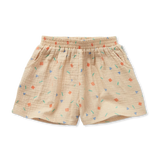 Muslin short met sprinkle print in sesame van Sproet & Sprout | Uit de Champions League of Fun Collectie - Verkrijgbaar bij Little Fashion Addict