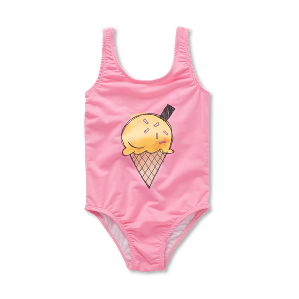 Roze badpak met grote ijsjesprint uit de Champions League of Fun collectie - Verkrijgbaar bij Little Fashion Addict