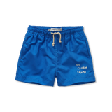 Kobaltblauwe zwemshort met Ice Cream Champ print van Sproet & Sprout | Uit de Champions League of Fun Collectie - Verkrijgbaar bij Little Fashion Addict