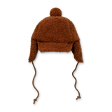 Littlefashionaddict - Sproet & Sprout - AW23 - The Alpine Hut - Cap Teddy Chestnut - Bruine pilotenmuts - Voor jongens en meisjes - Vanaf 4 tot 10 jaar in stock en verkrijgbaar bij Little Fashion Addict