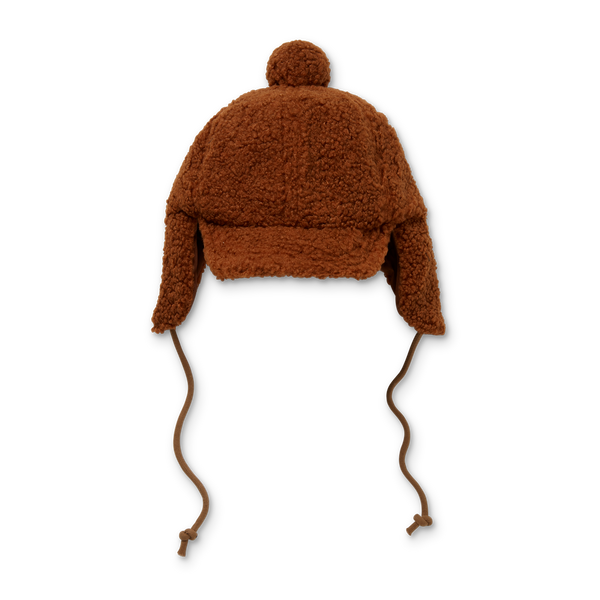 Littlefashionaddict - Sproet & Sprout - AW23 - The Alpine Hut - Cap Teddy Chestnut - Bruine pilotenmuts - Voor jongens en meisjes - Vanaf 4 tot 10 jaar in stock en verkrijgbaar bij Little Fashion Addict