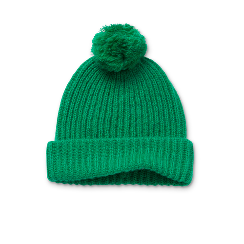 Littlefashionaddict - Sproet & Sprout - AW23 - The Alpine Hut - Beanie pompom Fern Green - Voor jongens en meisjes - Vanaf 4 tot 10 jaar in stock en verkrijgbaar bij Little Fashion Addict