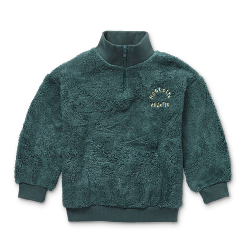 Littlefashionaddict - Sproet & Sprout - AW23 - The Alpine Hut - Sweatshirt Turtle neck Teddy - Mood Indigo  - Meisjessweater - Vanaf 4 tot 10 jaar in stock en verkrijgbaar bij Little Fashion Addict