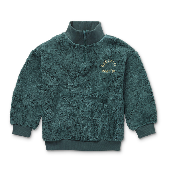 Littlefashionaddict - Sproet & Sprout - AW23 - The Alpine Hut - Sweatshirt Turtle neck Teddy - Mood Indigo  - Meisjessweater - Vanaf 4 tot 10 jaar in stock en verkrijgbaar bij Little Fashion Addict