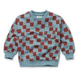 Littlefashionaddict - Sproet & Sprout - AW23 - The Alpine Hut - Sweatshirt pocket block print - Ice Blue - Voor jongens - Vanaf 4 tot 10 jaar in stock en verkrijgbaar bij Little Fashion Addict