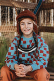 Littlefashionaddict - Sproet & Sprout - AW23 - The Alpine Hut - Sweatshirt pocket block print - Ice Blue - Voor jongens - Vanaf 4 tot 10 jaar in stock en verkrijgbaar bij Little Fashion Addict