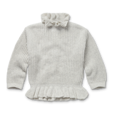 Littlefashionaddict - Sproet & Sprout - AW23 - The Alpine Hut - Peplum Sweater Ruffle Ivory - In het ivoor - Voor meisjes - Vanaf 4 tot 10 jaar in stock en verkrijgbaar bij Little Fashion Addict