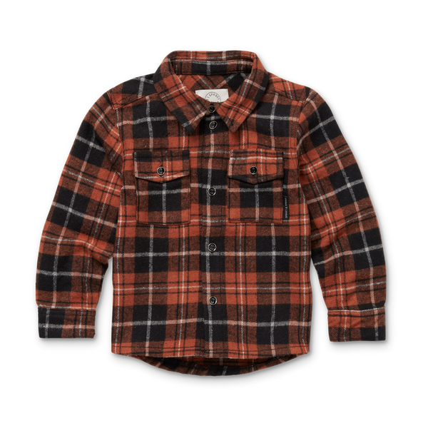 Littlefashionaddict - Sproet & Sprout - AW23 - The Alpine Hut - Shirt Boys Flannel Check in het Barn Red - Voor jongens - Vanaf 4 tot 10 jaar in stock en verkrijgbaar bij Little Fashion Addict