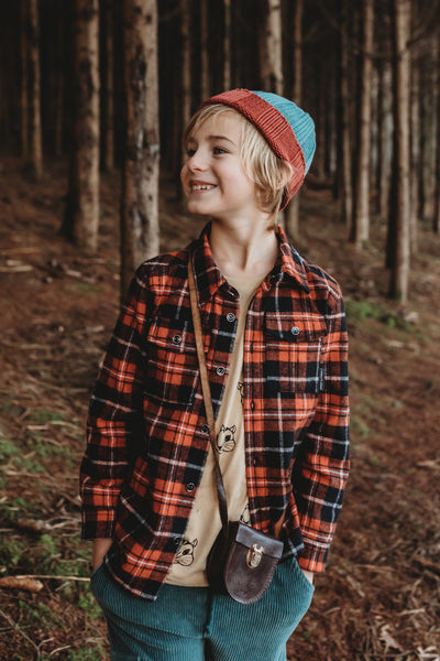Littlefashionaddict - Sproet & Sprout - AW23 - The Alpine Hut - Shirt Boys Flannel Check in het Barn Red - Voor jongens - Vanaf 4 tot 10 jaar in stock en verkrijgbaar bij Little Fashion Addict