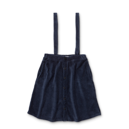 Littlefashionaddict - Sproet & Sprout - AW23 - The Alpine Hut - Midi Skirt Straps - in het donkerblauw - Meisjesmode - Vanaf 4 tot 10 jaar in stock en verkrijgbaar bij Little Fashion Addict