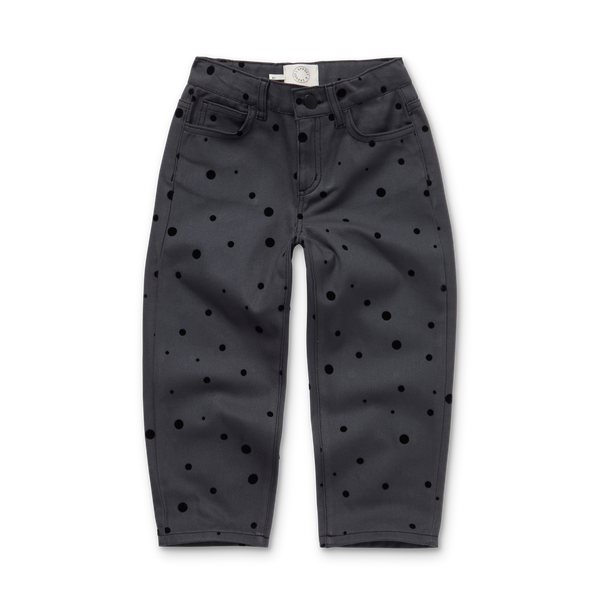 Littlefashionaddict - Sproet & Sprout - AW23 - The Alpine Hut - Meisjesbroek - Denim Pants Snowball Print - Voor meisjes - Vanaf 4 tot 10 jaar in stock en verkrijgbaar bij Little Fashion Addict