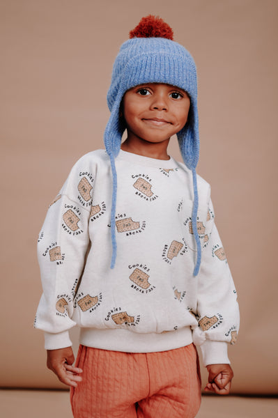 Unisex Sweater Pocket Cookies Print van Sproet & Sprout's Hotel de Botel collectie | Verkrijgbaar voor jongens en meisjes van 4 tot 10 jaar bij Little Fashion Addict