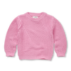 Kabelgebreide sweater voor meisjes in purple pink van Sproet & Sprout | Verkrijgbaar voor meisjes van 4 tot 10 jaar bij Little Fashion Addict
