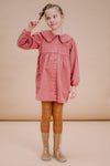 Denim jurk voor meisjes in mauve van Sproet & Sprout | Verkrijgbaar bij Little Fashion Addict