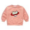 Lichtroze meisjessweater met Heart Saturn print van Sproet & Sprout | Sweatshirt Heart Saturn - Peach Parfait |  A Cosmic Romance collectie