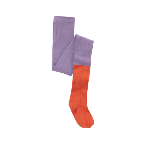 Broekkousen colourblock in lavendel en rood voor meisjes van Sproet & Sprout | Tights Colourblock Lavender