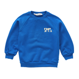 Sportieve sweater in helder kobaltblauw met SPRT&-logo uit de Club Chaos collectie van Sproet & Sprout.