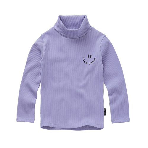Geribde meisjescoltrui in zacht lila uit de Club Chaos collectie van Sproet & Sprout.