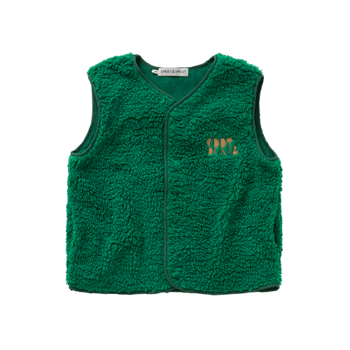 Unisex teddy gilet in Deep Green uit de Club Chaos collectie van Sproet & Sprout.